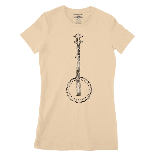 Folk Banjo Ladies T Shirt - Relaxed Fit - ladiessanddune