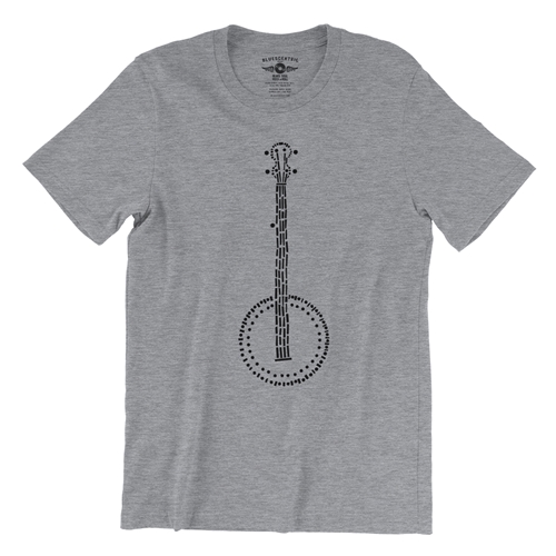 Folk Banjo T-Shirt - Lightweight Vintage Style - vintageathleticheather