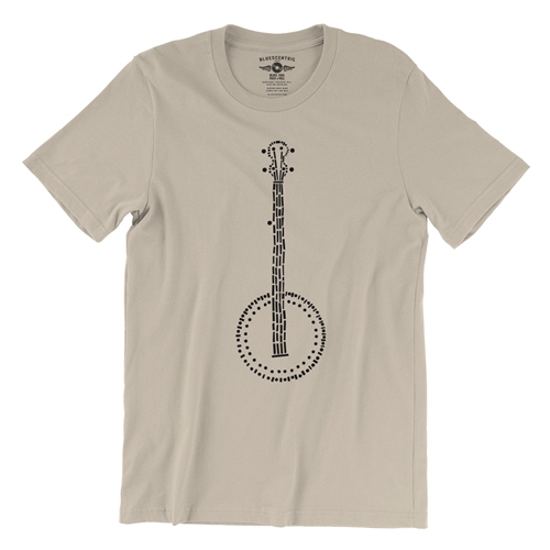 Folk Banjo T-Shirt - Lightweight Vintage Style - vintagecream