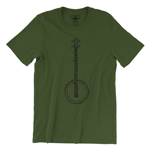 Folk Banjo T-Shirt - Lightweight Vintage Style - vintageolive