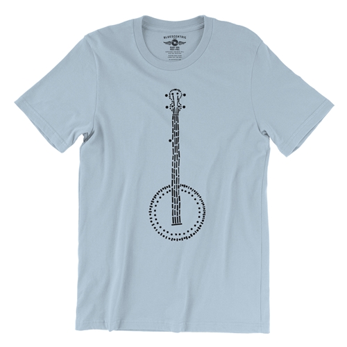 Folk Banjo T-Shirt - Lightweight Vintage Style - vintagethrowbackblue