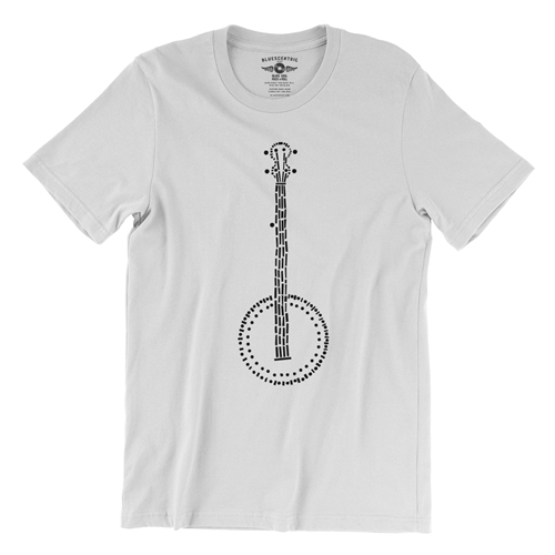 Folk Banjo T-Shirt - Lightweight Vintage Style - vintagewhite