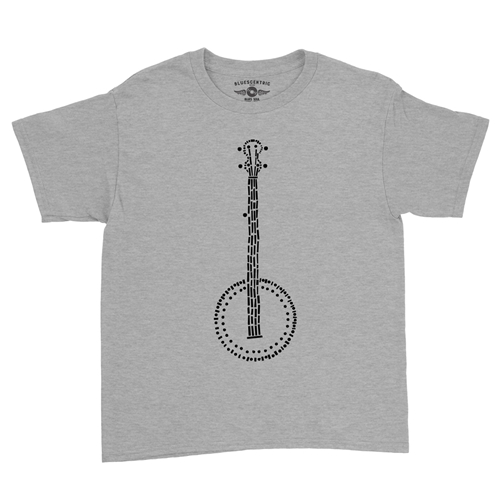 Folk Banjo Youth T-Shirt - Lightweight Vintage Children & Toddlers - youthheatherathletic