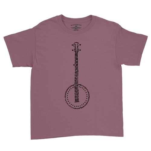 Folk Banjo Youth T-Shirt - Lightweight Vintage Children & Toddlers - youthheathermaroon