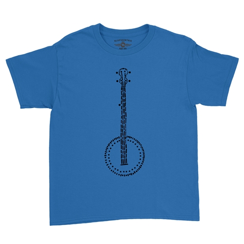 Folk Banjo Youth T-Shirt - Lightweight Vintage Children & Toddlers - youthroyalblue