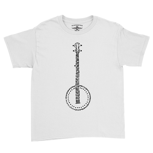 Folk Banjo Youth T-Shirt - Lightweight Vintage Children & Toddlers - youthwhite