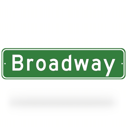 Broadway Street Sign - Green