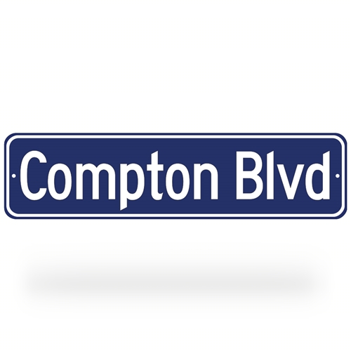 Compton Blvd Street Sign - Blue