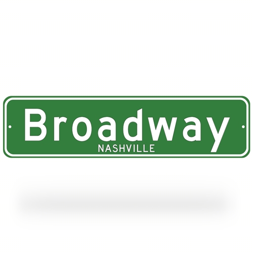 Broadway Nashville Street Sign - Green