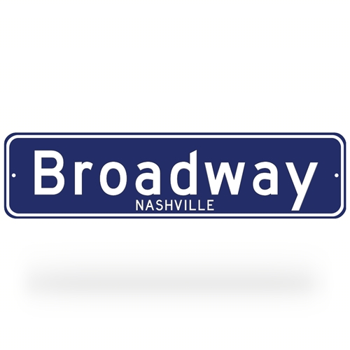 Broadway Nashville Street Sign - Blue