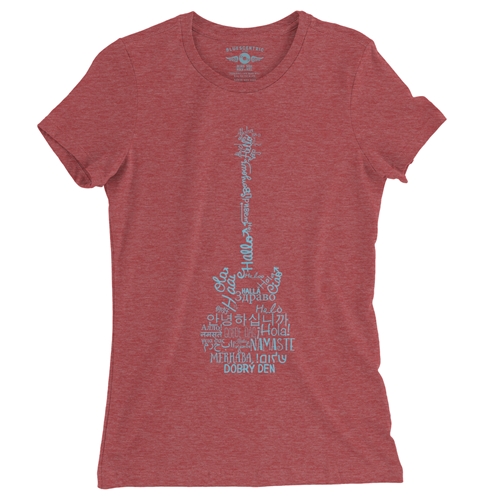 Music is Universal Ladies T Shirt - Relaxed Fit - ladiesheatherred