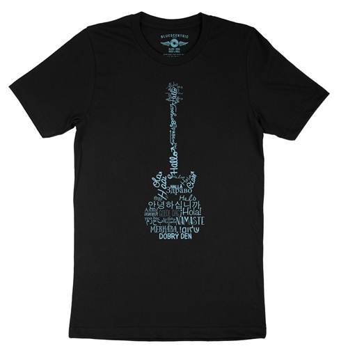 Music is Universal Guitar T-Shirt - Lightweight Vintage Style - vintageblack