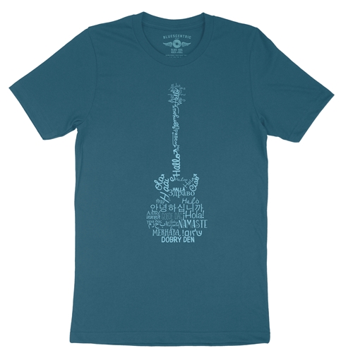 Music is Universal Guitar T-Shirt - Lightweight Vintage Style - vintagedeepteal