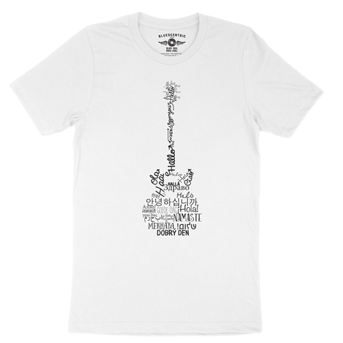 Music is Universal Guitar T-Shirt - Lightweight Vintage Style - vintagewhite