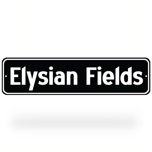 Elysian Fields Street Sign - Black