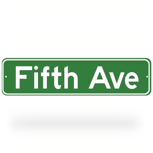 Fifth Ave Street Sign - Green