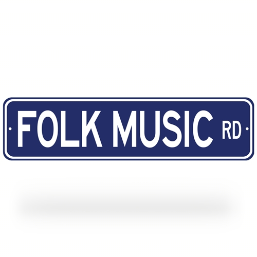 Folk Music Rd Street Sign - Blue