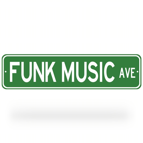 Funk Music Ave Street Sign - Green