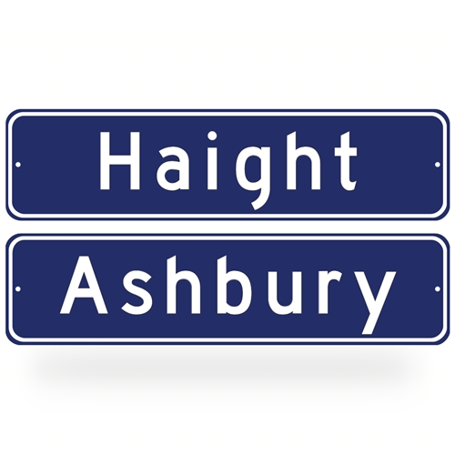 Haight-Ashbury Street Sign Set - Blue