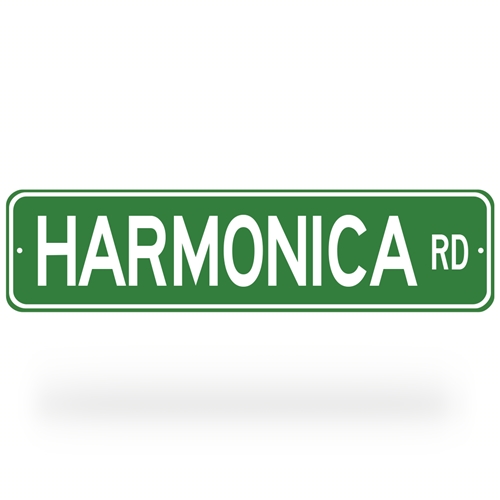 Harmonica Rd Street Sign - Green