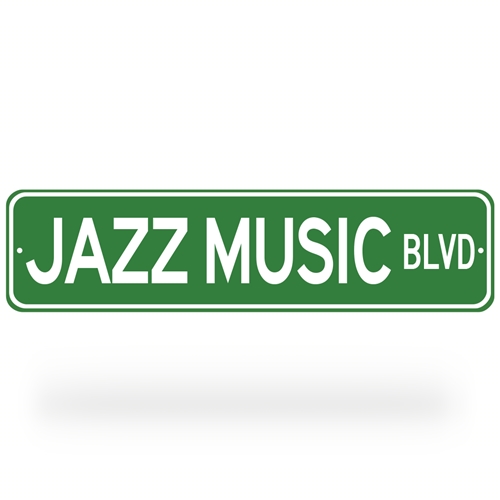 Jazz Music Blvd Street Sign - Green