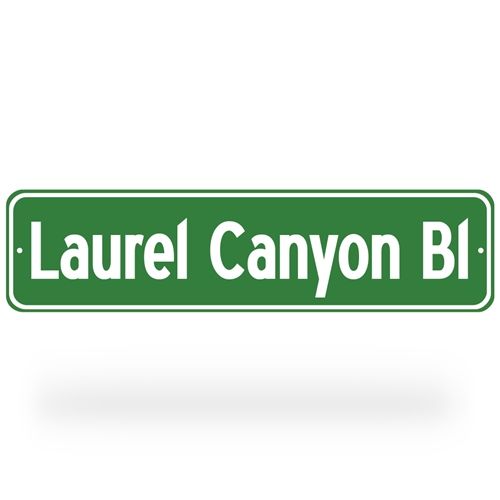 Laurel Canyon Blvd Street Sign - Green