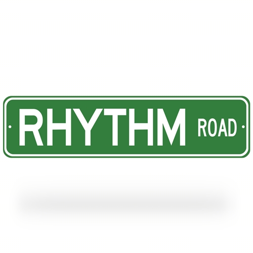 Rhythm Rd Street Sign - Green