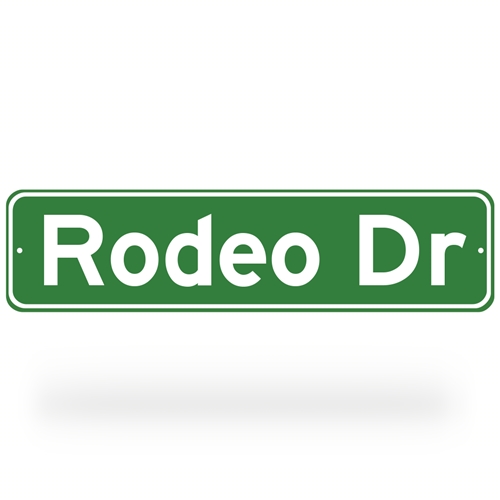 Rodeo Dr Street Sign - Green