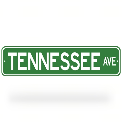 Tennessee Ave Street Sign - Green