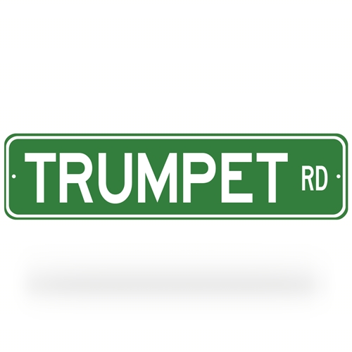 Trumpet Rd Street Sign - Green