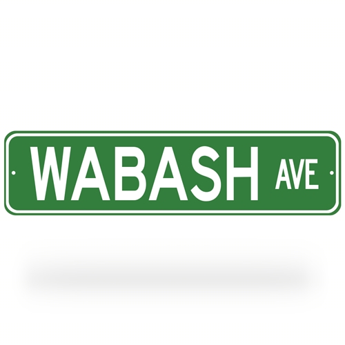 Wabash Ave Street Sign - Green