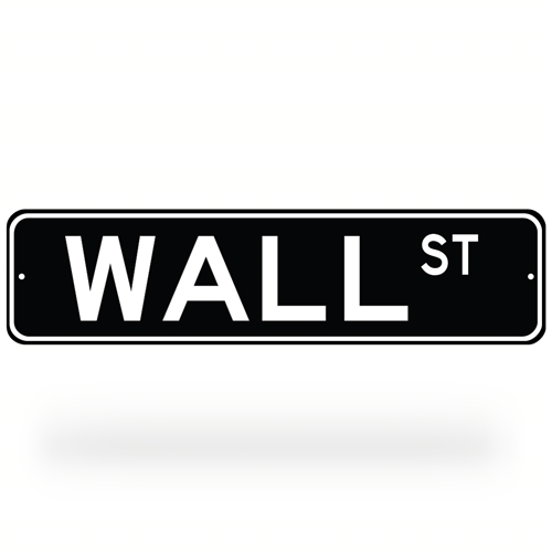 Wall St Street Sign - Black