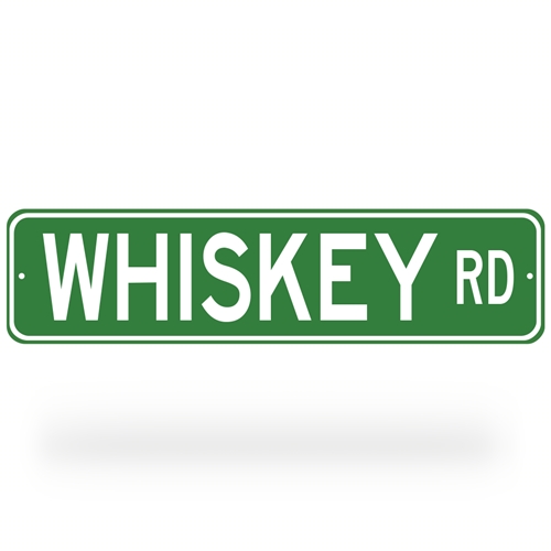 Whiskey Road Street Sign - Green