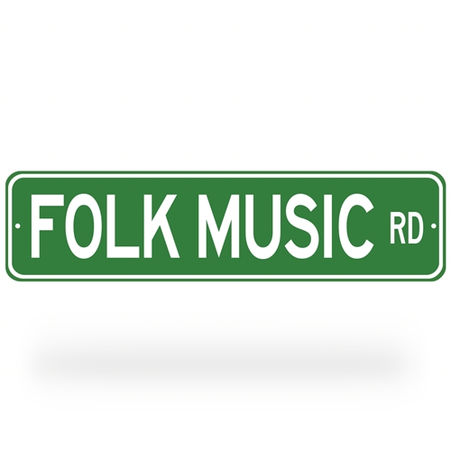 Folk Music Rd Street Sign - Green