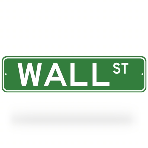 Wall St Street Sign - Green