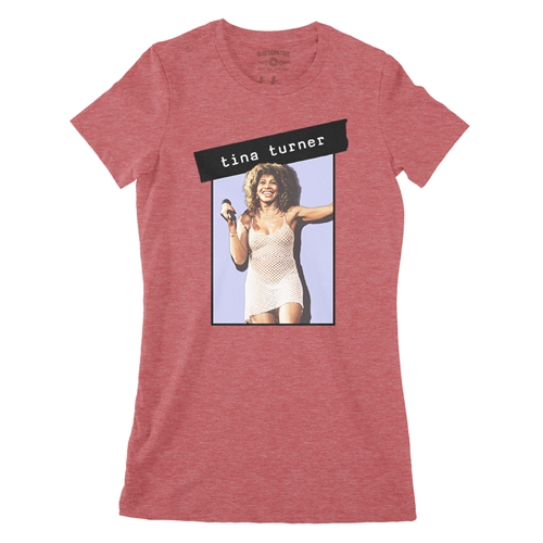 Graphic Tina Turner Ladies T Shirt - Relaxed Fit - ladiesheatherred