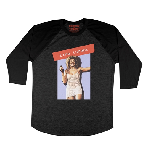 Graphic Tina Turner Baseball T-Shirt - raglanblackblacksleeve