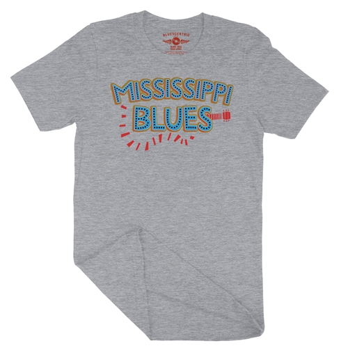 Mississippi Blues T-Shirt - Lightweight Vintage Style - vintageathleticheather