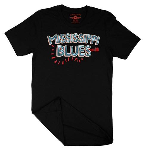 Mississippi Blues T-Shirt - Lightweight Vintage Style - vintageblack