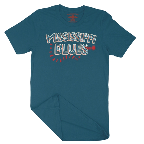 Mississippi Blues T-Shirt - Lightweight Vintage Style - vintagedeepteal