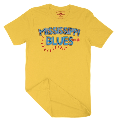 Mississippi Blues T-Shirt - Lightweight Vintage Style - vintagemaizeyellow