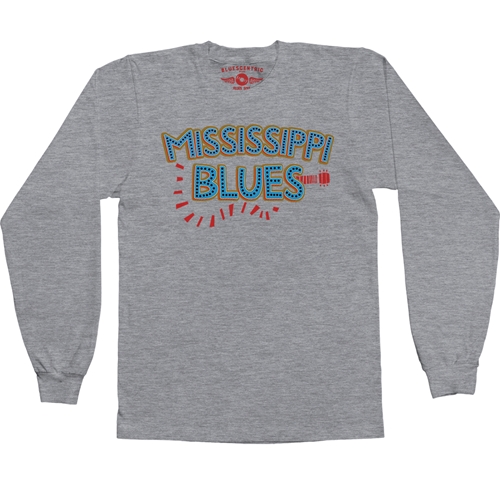 Mississippi Blues Long Sleeve T-Shirt - longsleeveathleticheather