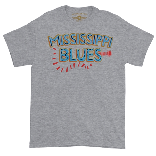 Mississippi Blues T-Shirt - Classic Heavy Cotton - classicathleticheather