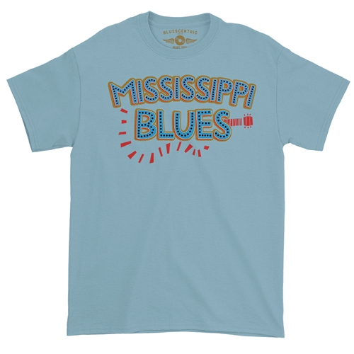 Mississippi Blues T-Shirt - Classic Heavy Cotton - classiclightblue