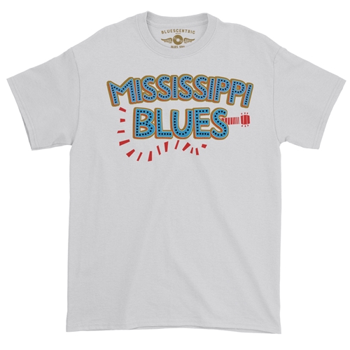 Mississippi Blues T-Shirt - Classic Heavy Cotton - classicwhite