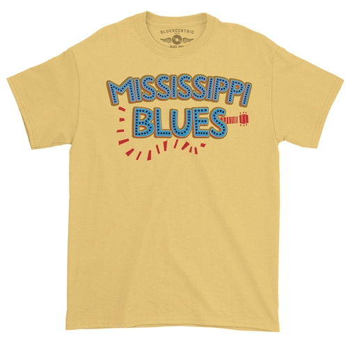 Mississippi Blues T-Shirt - Classic Heavy Cotton - classicyellow