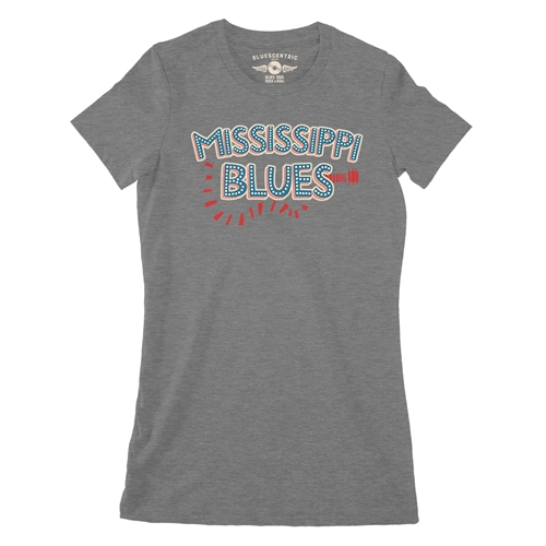 Mississippi Blues Ladies T Shirt - Relaxed Fit - ladiesdeepheather