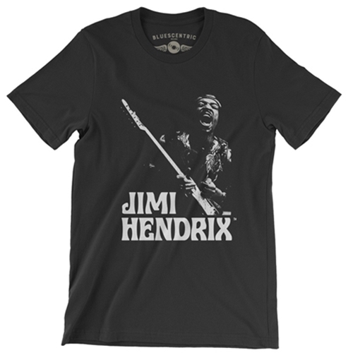 CLEARANCE - Med Black 1970 Jimi Hendrix T-Shirt - Lightweight Vintage Style