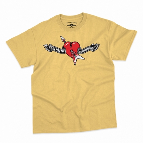 CLEARANCE - Medium Yellow Tom Petty Hard Lines Logo T-Shirt - Classic Heavy Cotton