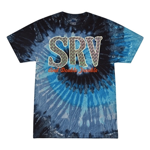 CLEARANCE - 4XL Stevie Ray Vaughan Reflective SRV Tie-Dye T-Shirt - Deep Blue